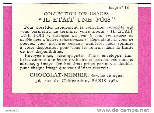 IMAGE CHOCOLAT MENIER ** N° 16  LE CHAT BOTTE **  DE LA COLLECTION * IL ETAIT UNE FOIS * - Menier