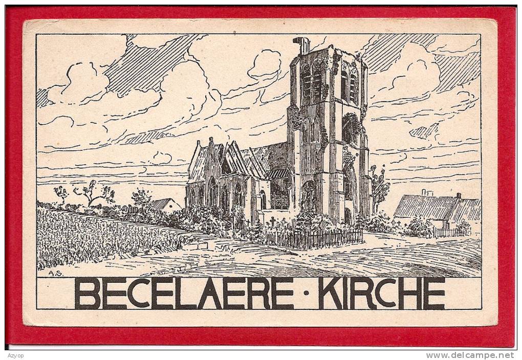 BECELAERE - KIRCHE - Guerre 14/18 - Zonnebeke