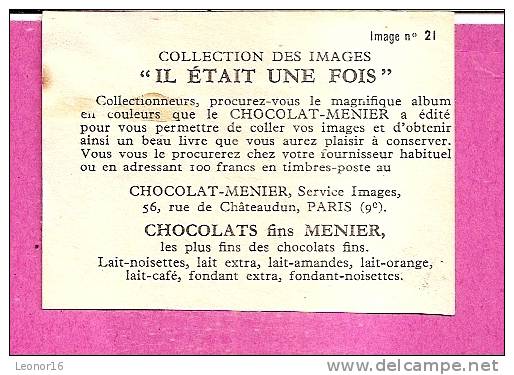 IMAGE CHOCOLAT MENIER N° 21  ** LE CHAT BOTTE **  DE LA COLLECTION * IL ETAIT UNE FOIS * - Menier