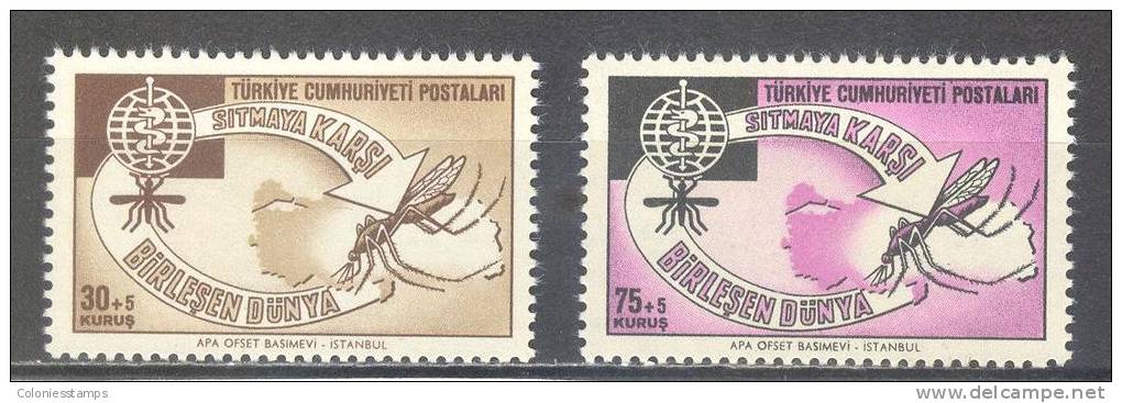 (S0566) TURKEY, 1962 (WHO Drive To Eradicate Malaria). Complete Set. Mi ## 1832-1833. MNH** - Unused Stamps