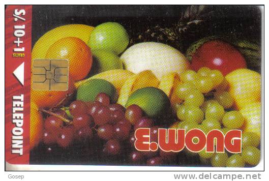 Peru-e.wong-fruit-10+1 Soles-9/1996-tirage-20.000-used+1 Card Prepiad Free - Alimentation