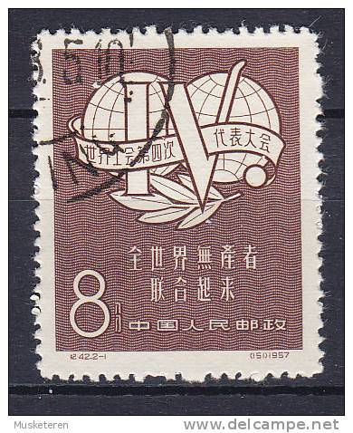 China Chine 1957 Mi. 345     8 F Welt-Gewerkschaftkongress In Leipzig - Gebraucht