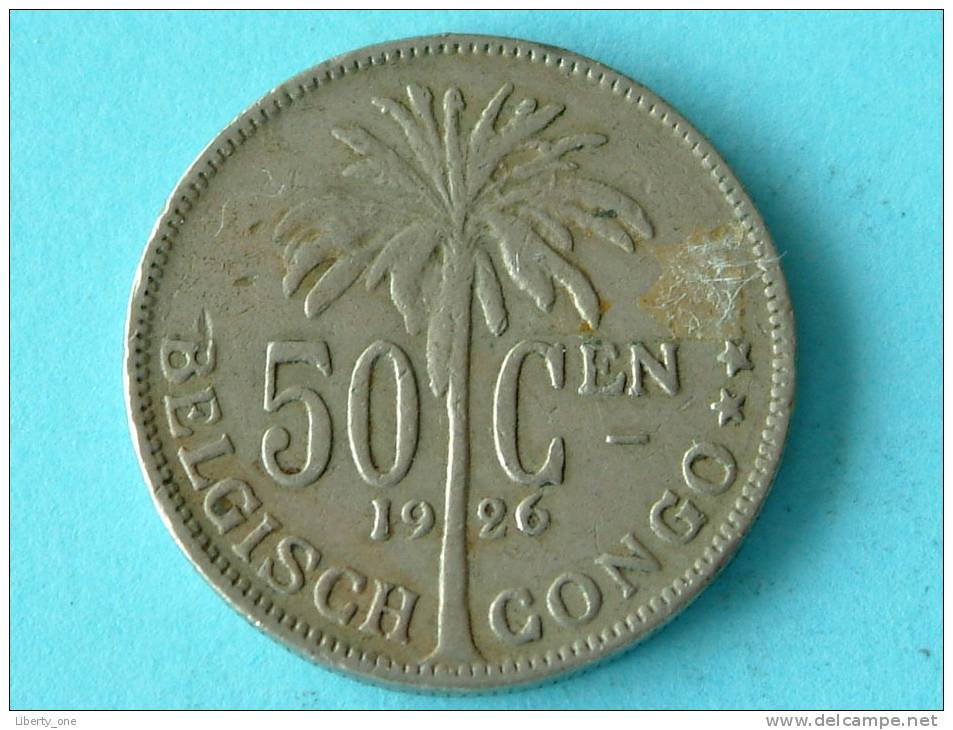 1926 VL - 50 CENT / KM 23 ( Uncleaned Coin / For Grade, Please See Photo ) !! - 1910-1934: Albert I