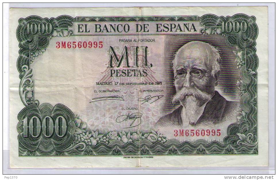 BILLETE DE 1000 PESETAS DE 1971 - MUY BONITO - 1000 Peseten