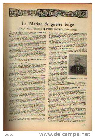 "La Marine De Guerre Belge" LECONTE, L. Article Réparti Sur 10 Bulletins Du Touring Club De Belgique (1920) - Boten