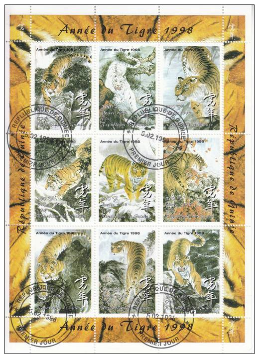 10 LOTS ACHETES = 1 CADEAU/ANIMAUX SAUVAGES/TIGRES 1998 Obl (D5421) - Felinos