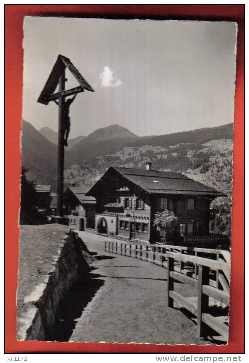 B413 Isérables L'Auberge Du Mont Gelé Et Chalet De La Poste.Cachet 1952.Gyger 16567, Plis. - Isérables