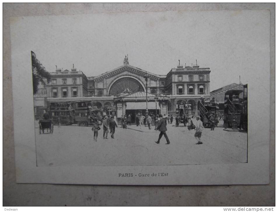 CPA Paris La Gare De L' Est - Animé - MU - Transport Urbain En Surface