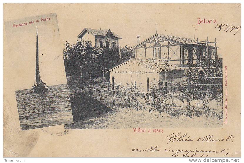 $3-1367- Bellaria Villini A Mare - Rimini -  F.p. Viaggiata1901 - Rimini