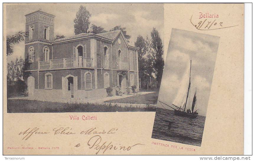$3-1368- Bellaria Villa Calletti - Rimini -  F.p. Viaggiata1902 - Rimini