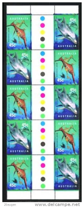 AUSTRALIA 1998 PLANET OCEAN  GUTTER STRIP MNH - Mint Stamps