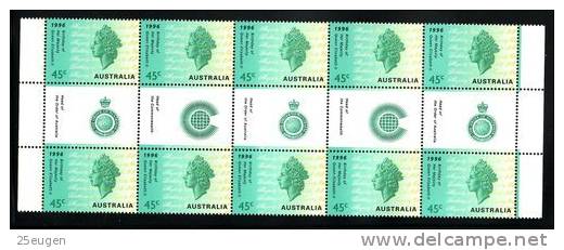 AUSTRALIA 1996 QUEEN'S BIRTHDAY GUTTER STRIPS  MNH - Mint Stamps