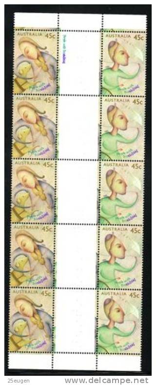 AUSTRALIA 1996 DISABILITIES GUTTER STRIPS  MNH - Mint Stamps