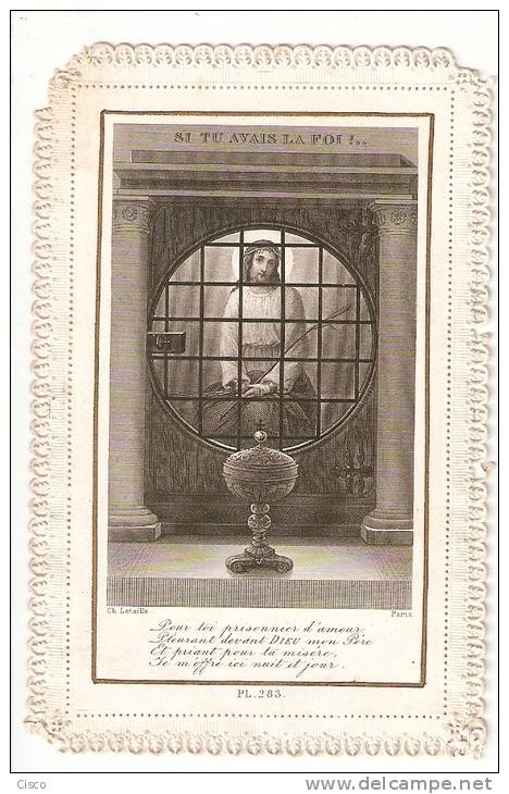 Saint Sacrement - Jésus Prisonnier D'amour  - Image Souvenir Avec Dentelle Papier - Andachtsbilder