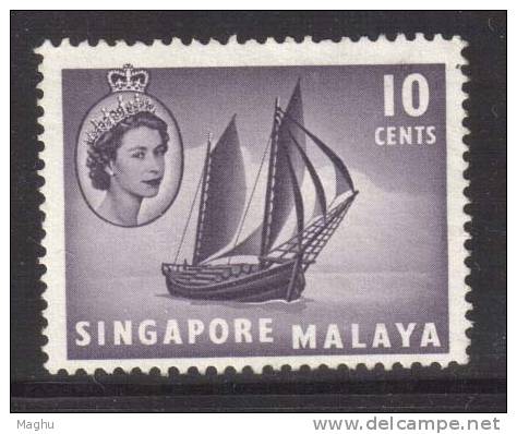 Singapore 1955 10c Mint No Gum, - Singapur (...-1959)