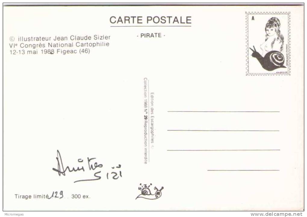 Jean-Claude SIZLER - VIe Congrès National Cartophile - Figeac 1988 - Sizi