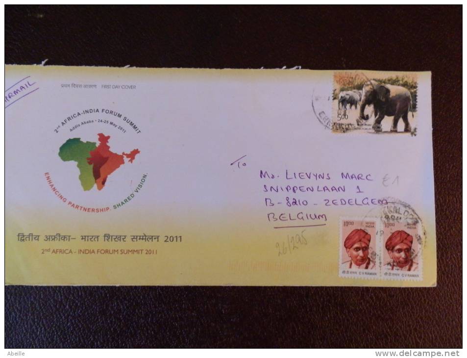 26/295  LETTRE  INDE - Elefanten