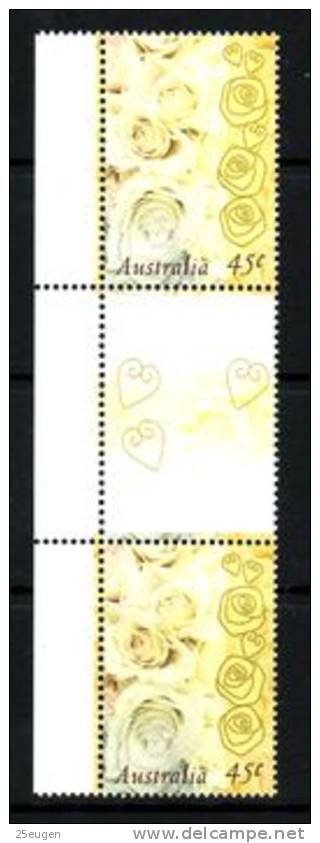 AUSTRALIA 1998 CHAMPAGNE ROSES GUTTER PAIR  MNH - Ungebraucht