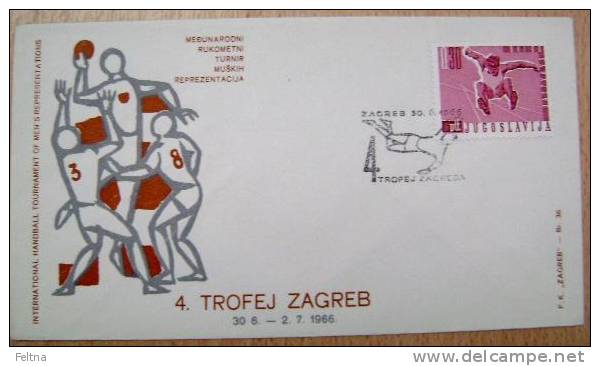 1966 YUGOSLAVIA COVER FOR INTERNATIONAL HANDBALL TOURNAMENT IN ZAGREB - Balonmano