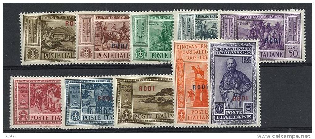 FILATELIA - EX COLONIE - RODI EGEO SERIE GARIBALDI NUOVA GOMMA INTEGRA ** MNH FRESCHISSIMA -  BEST PRICE - Egée (Rodi)