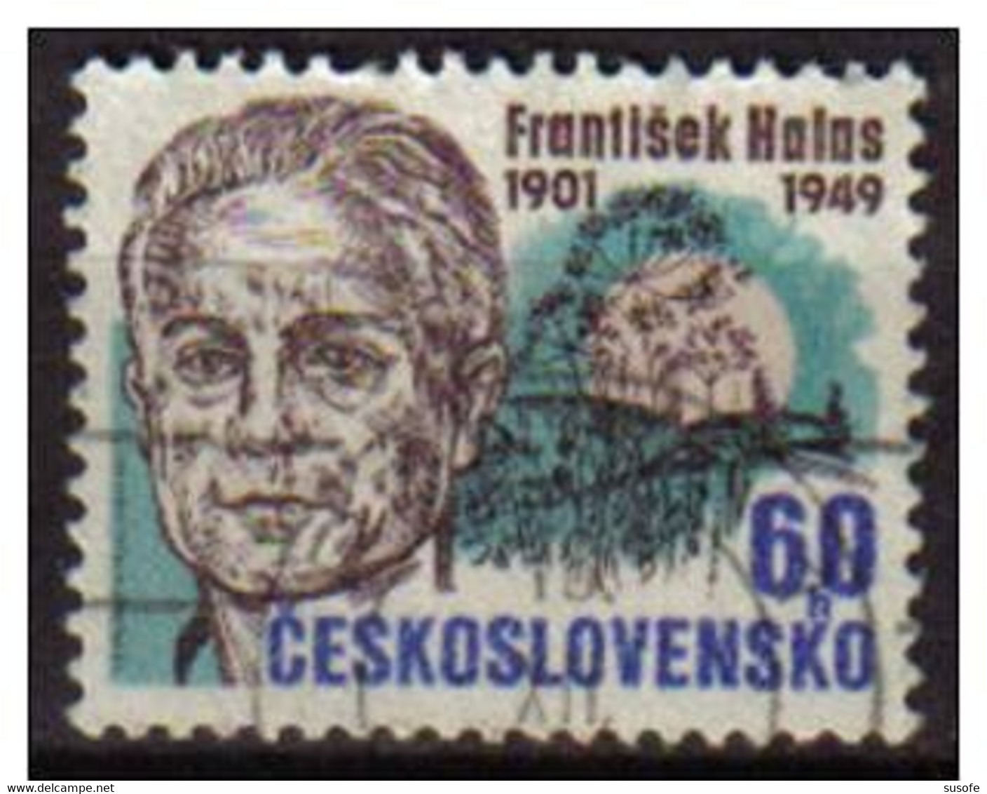 Checoslovaquia 1976 Scott 2049 Sello * Personajes Escritor Frantisek Halas (1901-1949) Michel 2301 Yvert 2144 Czechoslov - Ungebraucht