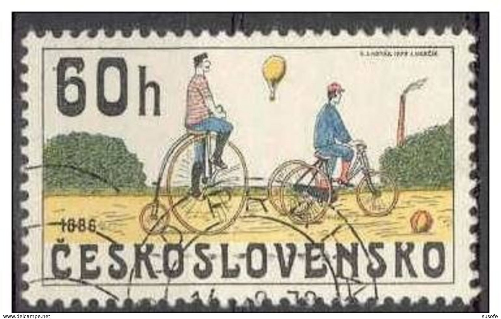 Checoslovaquia 1979 Scott 2257 Sello * Bicicletas De 1886 60h Michel 2524 Yvert 2352 Czechoslovakia Stamps Timbre - Neufs