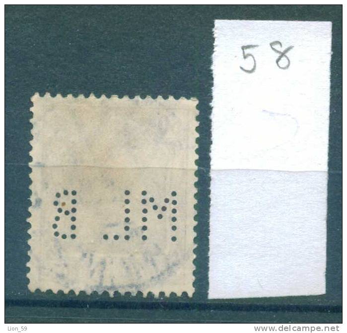 24K58 // - ML B - Perfin Perfores Perforiert Perforati Perforadas - Germany Deutschland Allemagne Germania - Perforadas