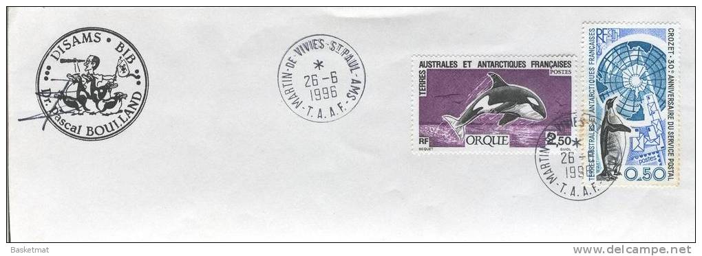 TAAF ENV MARTIN DE VIVIES DU 26/6/1996 DISAMS BIB PASCAL BOUILLAND - Unused Stamps