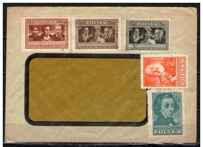 Enveloppe Avec Cachet Du 22-1-48 Sur Timbres 486/487/489/490/495 - Lettres & Documents