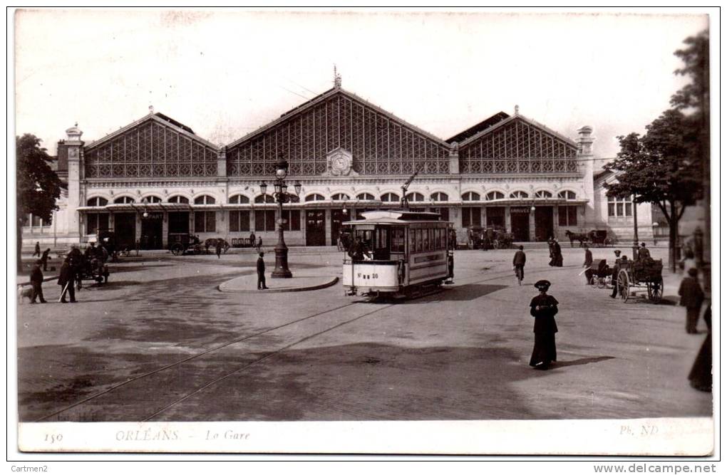 LA GARE D'ORLEANS GENRE CARTE PHOTO TRAMWAY 45 LOIRET - Orleans