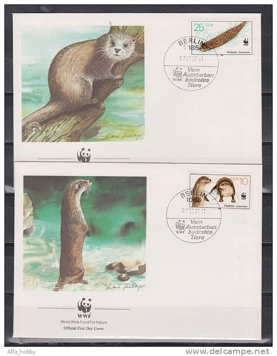 East Germany, DDR,  1987, Animals,  WWF,  4  FDC - FDC