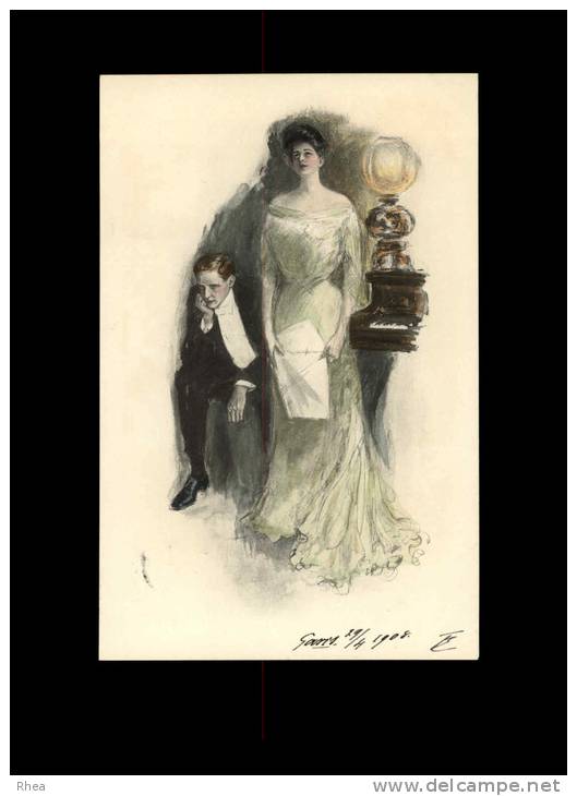 ILLUSTRATEURS - BELLE SERIE DE 2 CARTES POSTALES ILLUSTREES Par Clarence F. UNDERWOOD - Femme Au Piano - Underwood, Clarence F.