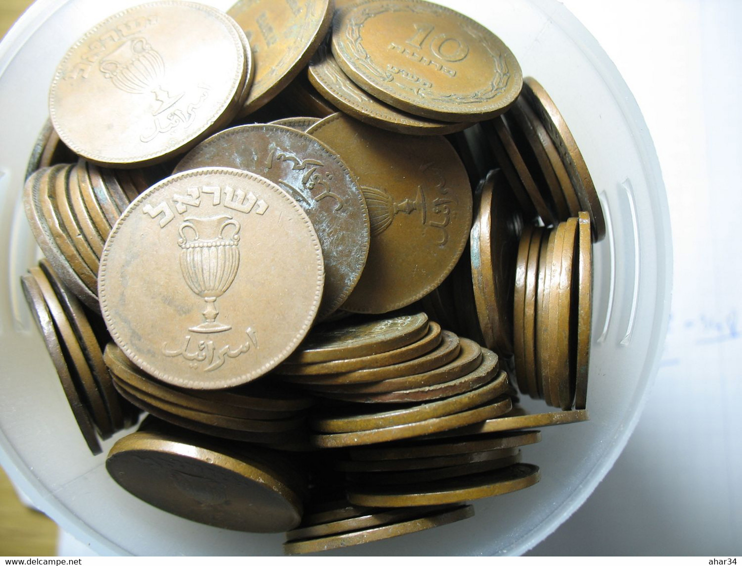 TEMPLATE LISTING ISRAEL LOT OF  10  COINS 10 PRUTA PRUTAH 1949 KM#11 COIN. - Sonstige – Asien