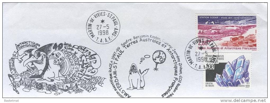 TAAF ENV MARTIN DE VIVIES DU 27/5/1998 2 CACHETS - Unused Stamps
