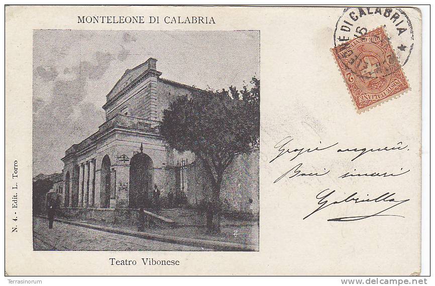 $3-1385- Monteleone Di Calabria - Teatro Vibonese   - F.p. Viaggiata 1902 - Vibo Valentia