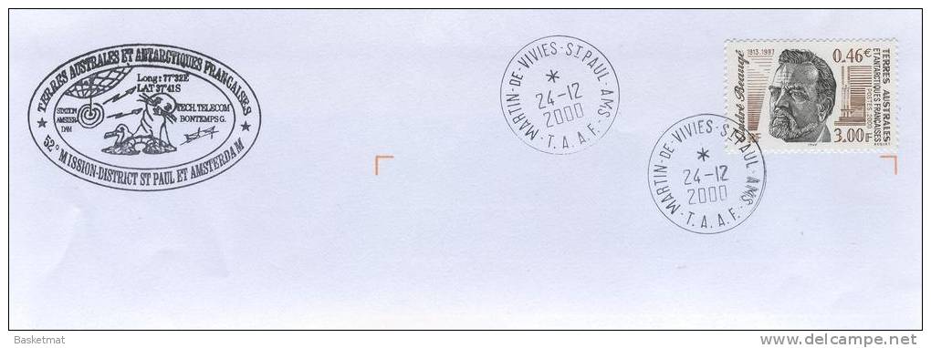 TAAF ENV MARTIN DE VIVIES DU 24/12/2000 1 CACHET - Neufs