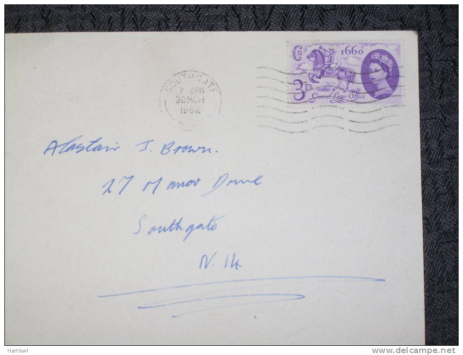 GB 1962 TERCENTENARY OF GENERAL LETTER OFFICE 3D CARD WITH CHRISTCHURCH PRIORY - Storia Postale