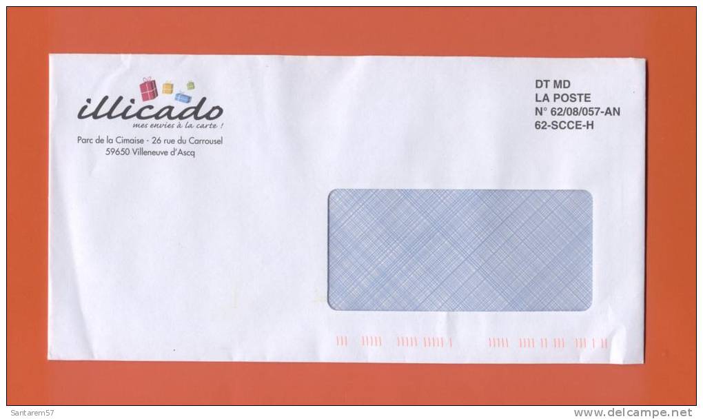 Enveloppe à Fenêtre Envelope ILLICADO Mes Envies à La Carte Villeneuve D'Ascq FRANCE - Briefe U. Dokumente