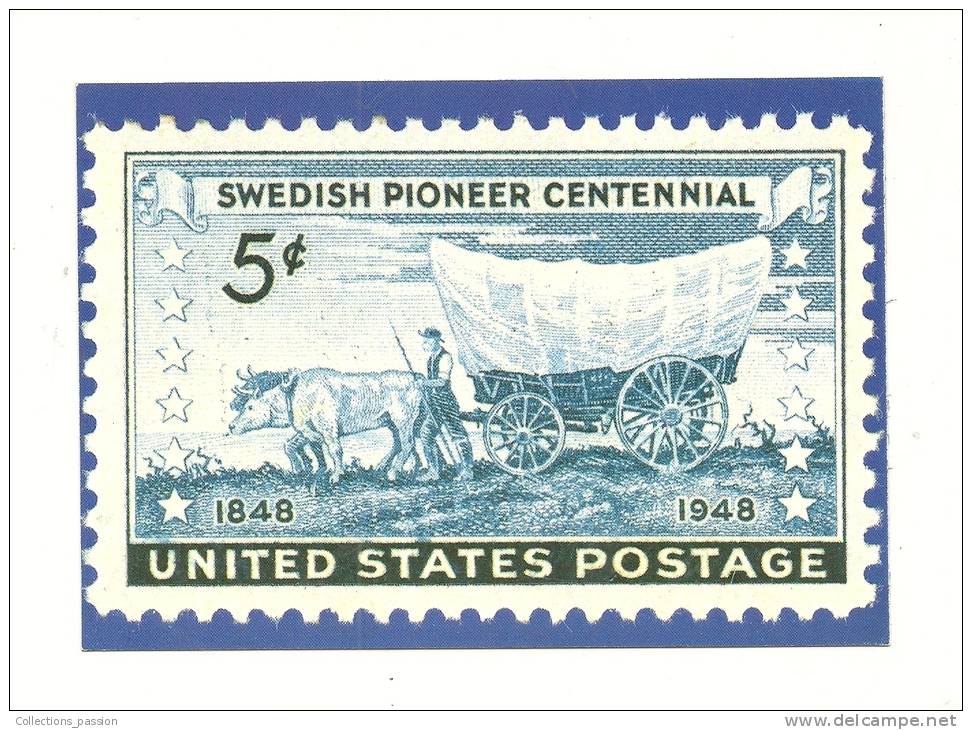 Cp, Timbre, CT 12 - Timbre US 1948 - Stamps (pictures)