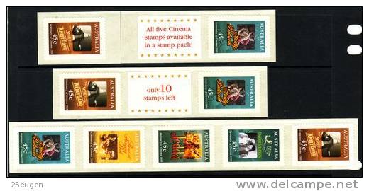 AUSTRALIA 1995 CINEMA  MNH PEEL & STICK STAMPS FROM COLLECTORS PACK - Mint Stamps