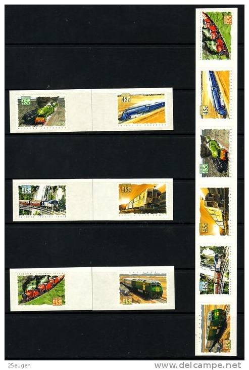 AUSTRALIA 1993 TRAINS  MNH PEEL & STICK STAMPS FROM COLLECTORS PACK - Mint Stamps