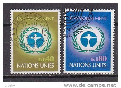 H0403 - ONU UNO GENEVE N°25/26 ENVIRONMENT - Oblitérés