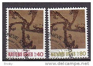 H0405 - ONU UNO GENEVE N°28/29 ART - Used Stamps