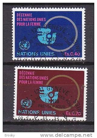 H0512 - ONU UNO GENEVE Yv N°89/90 POUR LA FEMME - Used Stamps