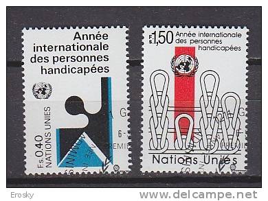 H0516 - ONU UNO GENEVE Yv N°97/98 HANDICAPPES - Used Stamps