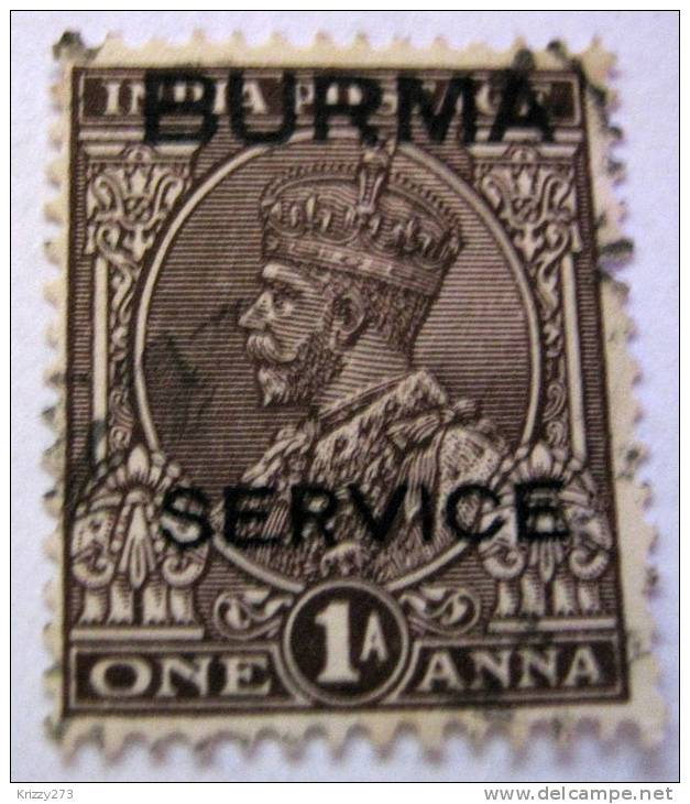Burma 1937 India Stamp Surcharged 1 Anna George V - Myanmar (Birmanie 1948-...)