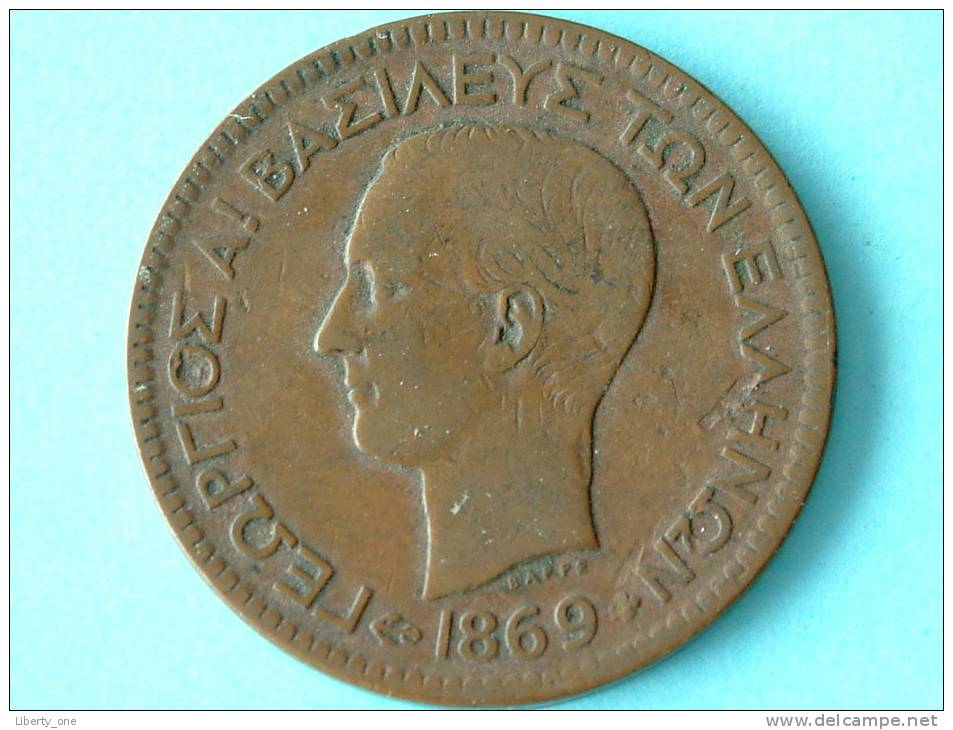 1869 BB - 10 LEPTA - KM 43 ( Uncleaned Coin - For Grade, Please See Photo ) ! - Griechenland