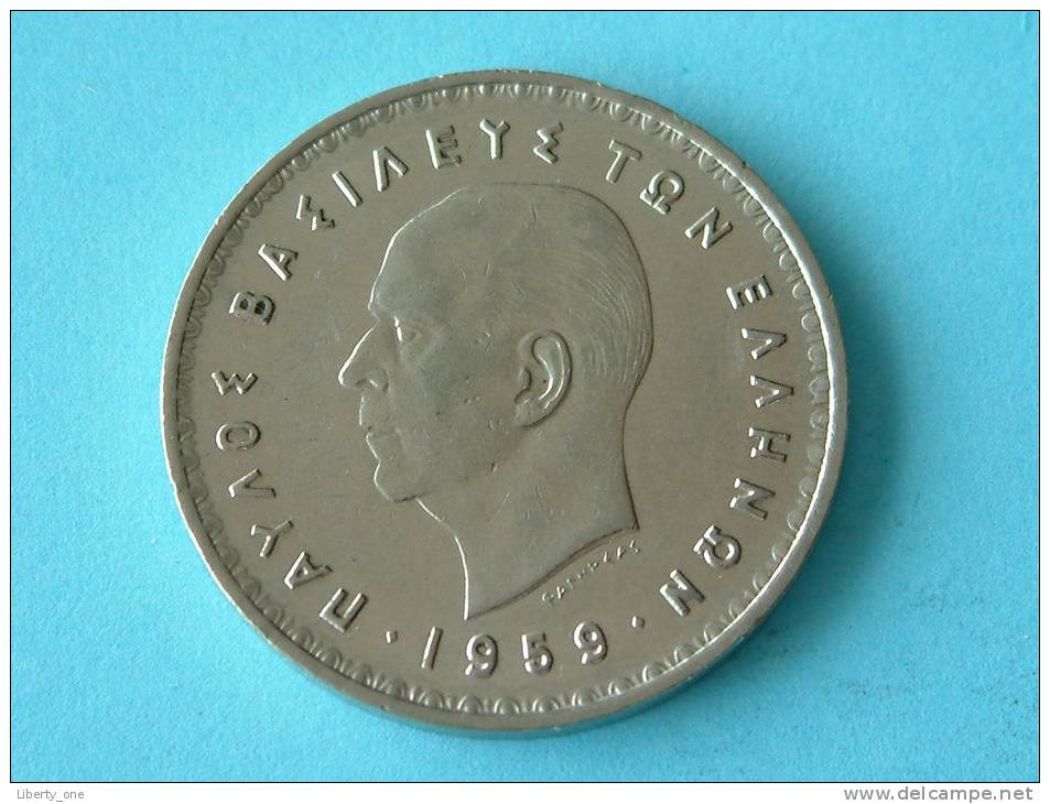 1959 - 10 DRACHMAI - KM 84 ( Uncleaned Coin - For Grade, Please See Photo ) ! - Grèce