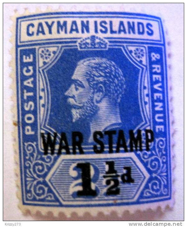 Cayman Islands 1912 King George V 1 1/2d Overprinted War Stamp 2 1/2d Mint Hinged - Kaimaninseln