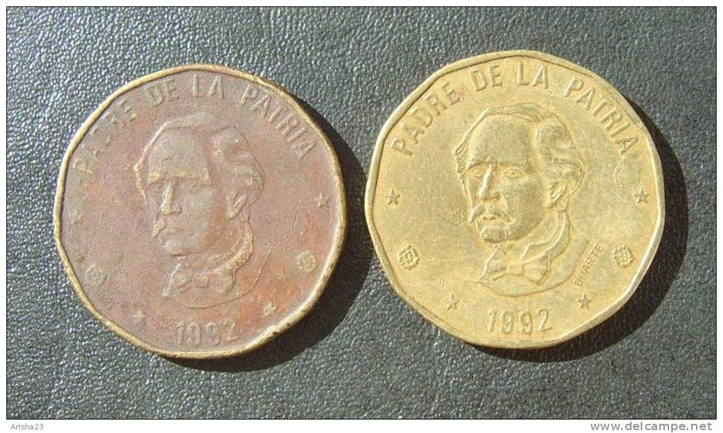 Republica Dominicana , 2 X 1 PESO 1992 - Dominicaine